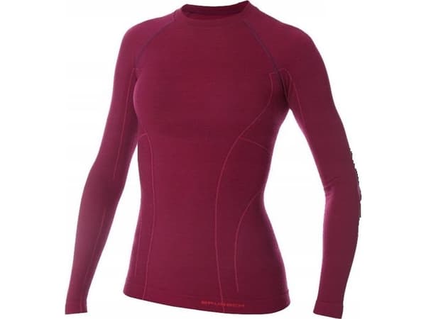 Brubeck Women's Active Wool plommon T-shirt r. L (LS12810)