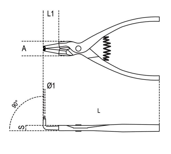 Beta Tools Taivutuspihdit ulkosormusrenkaille 135 x 0.9mm (010380013)