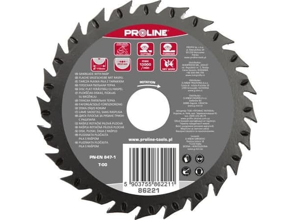 Pro-Line litteä sahanterä raspilla FINISHER 125MM PROLINE