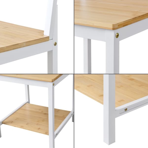Klädbetjänt Juuka bambu 133x40x42 cm vit natur [en.casa]