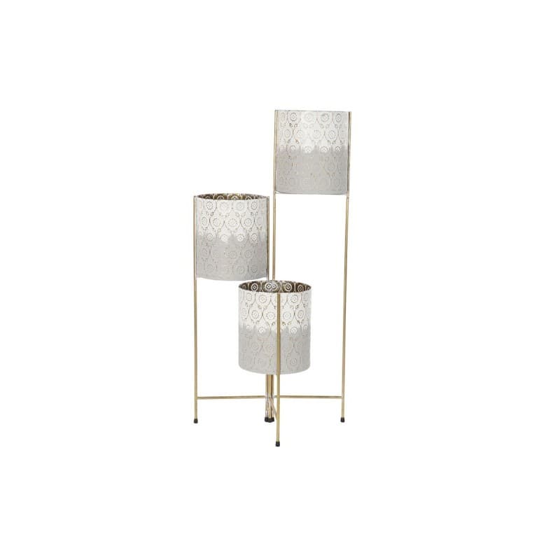 Kruka DKD Home Decor Grå Gyllene Metall Vit Dvobarvna Järn (45 x 33 x 92,8 cm)