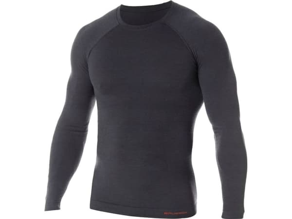 Brubeck LS12820 Långärmad t-shirt i ACTIVE WOOL för herrar - grafit XXL