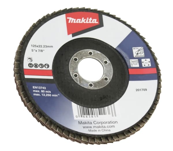 Makita - Klaffplate - for metall, ikke-jernholdig metall, polyvinylklorid (PVC) - 125 mm - grovkorn: A40