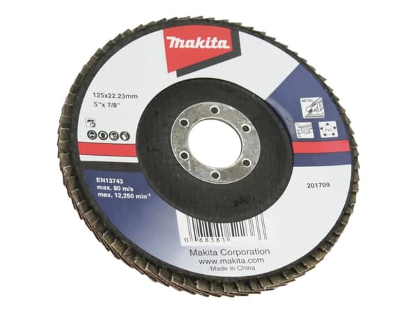 Makita - Klaffplate - for metall, ikke-jernholdig metall, polyvinylklorid (PVC) - 125 mm - grovkorn: A40