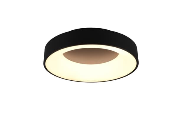 Trio Girona - LED-tak, 45 cm, musta, 3100 lm, 3000 K, bryterdimmer
