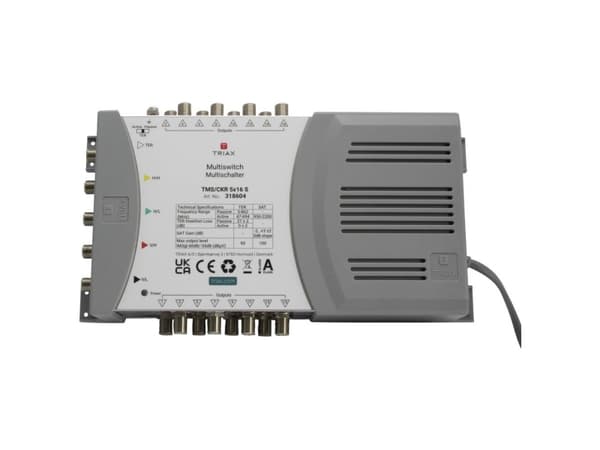 Triax 318604, 5 innganger, 16 utganger, 950 - 2200 MHz, 47 - 694 MHz, 1.0, 2.0, 180 - 264 V