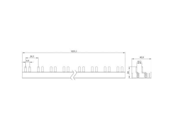 Siemens 5ST37780 Samlingsskena Antal rader 2 10 mm² 63 A 230 V Ledartyp = L, N
