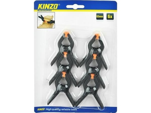 Kinzo - klemmer for snekkergripere 65 mm 6 stk.