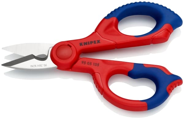 Knipex 95 05 155 SB, sidoskärande tång, rostfritt stål, blå, röd, 15,5 cm, 110 g