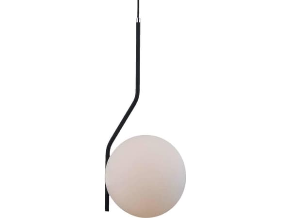 Italux hengende lampe Loft CARIMI pendel LAMPE PND-3300-1-BK metall armatur glass overheng grafitt kule hvit