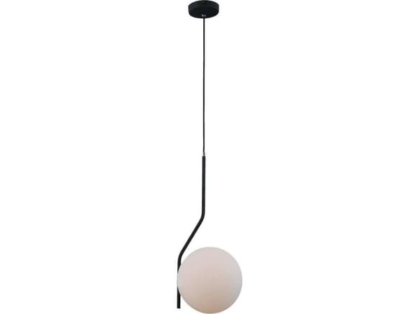 Italux hengende lampe Loft CARIMI pendel LAMPE PND-3300-1-BK metall armatur glass overheng grafitt kule hvit