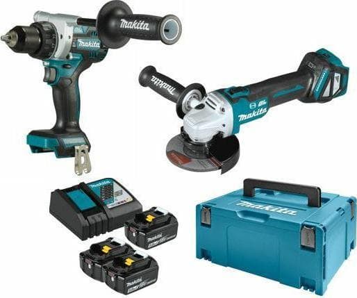 Makita-koneet MAKITA COMBO SET 18V DLX2431TJ (DDF486 + DGA513) 3x5.0Ah MAKPAC