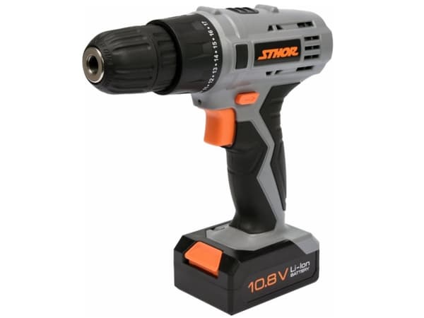 STHOR DRILL / DRIVER 10,8V 1 x 1,3Ah Li-Ion 1 HASTIGHET, 700 o/min, 10 mm 78981
