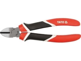 Yato YT-1948, Diagonal avbitartång, Kromvanadinstål, Polypropylen (PP), Termoplastiskt gummi (TPR), Svart, Röd, 190 mm