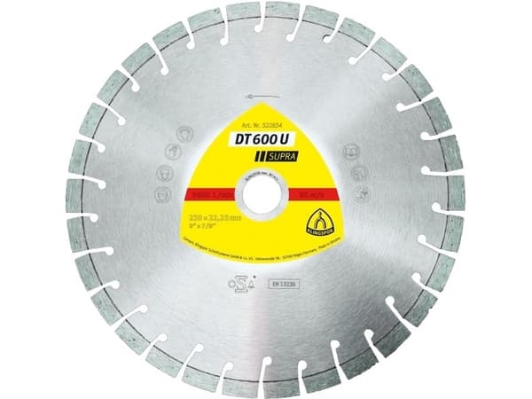 KLINGSPOR SEGMENTERT DIAMANTBLAD 230 mm x 2,6 mm x 22,2 mm SUPRA DT600U, ARMERT BETONG