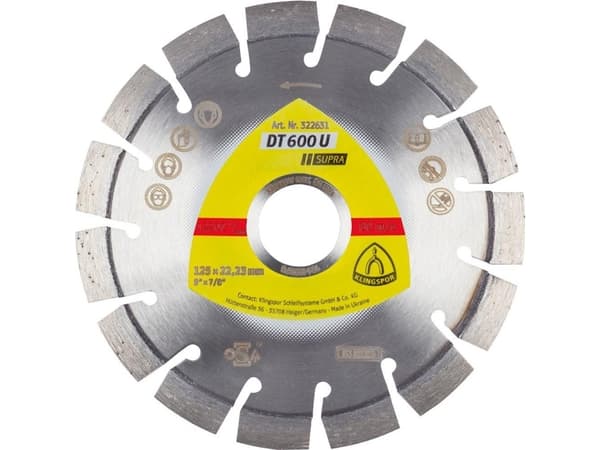 KLINGSPOR SEGMENTERT DIAMANTBLAD 230 mm x 2,6 mm x 22,2 mm SUPRA DT600U, ARMERT BETONG