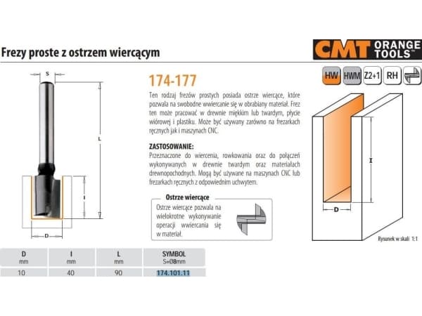 CMT CMT SUORA PORAJYRSIN HM D=10 I=40 L=90 S=8 CMT174.101.11 - 174.101.11 - 174.101.11