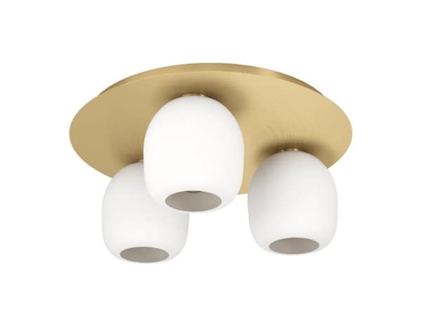 EGLO MANZANARES LOFT 3XE27 Ø450 BM Messing, Gull, Hvit