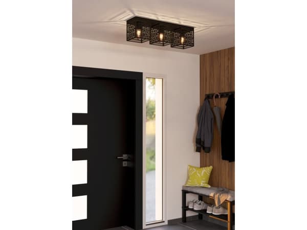 EGLO PIEDRITAS LOFT 3XE27 730X180 SORT