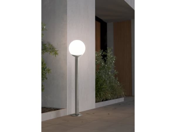 EGLO Nisia-Z, Rostfritt stål, Vit, Trädgård, Terrass, Plast, Rostfritt stål, IP44, I, E27