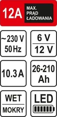 STHOR LADER 6 / 12V 12A 210Ah LED