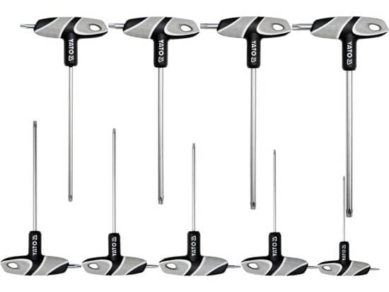 Yato YT-05615, L-torxavainsetti, T10, T15, T20, T25, T27, T30, T40, T45, T50, Harmaa, Hopea, Terästä, Polypropeeni (PP), Termoplastinen kumi (TPR), 2