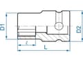Miniatyrbilde 2 av 2: KING TONY 3/4" EFFECT SOCKEL E28
