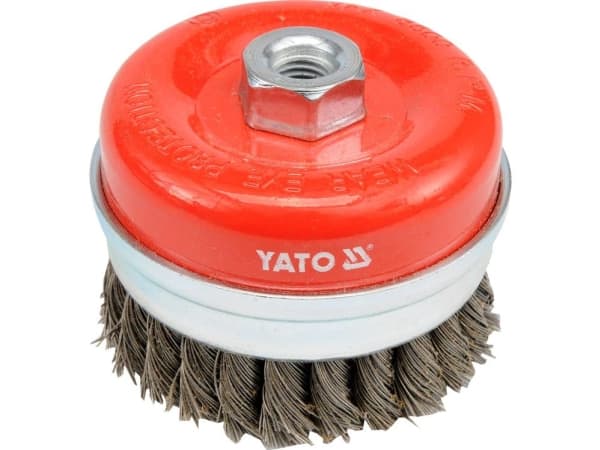 Yato YT-4769, Førpoleringsbørste, 8500 RPM, 10 cm, Rød, Stål