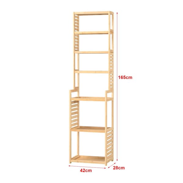 Badrumshylla Forssa 165x42x28 cm bambu [en.casa]