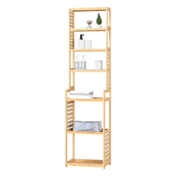 Badrumshylla Forssa 165x42x28 cm bambu [en.casa]