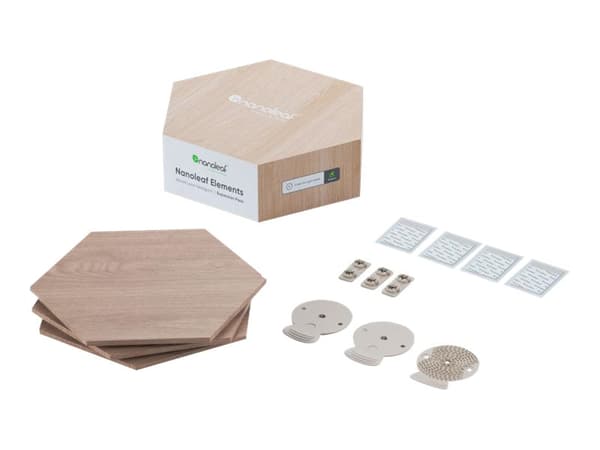Nanoleaf Elements - Trådlös belysningspanel - sexhörning - wood look (paket om 3) Trä