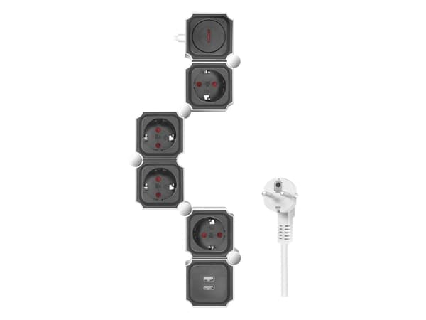 LogiLink LPS276U, 1,5 m, Sisätila, CEE, Kulmikas, IP20, Roisketiivis