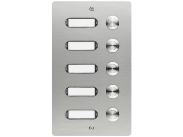 Grothe 55505 Ringeklokke med navneskilt, Belyst V2A rustfrit stål