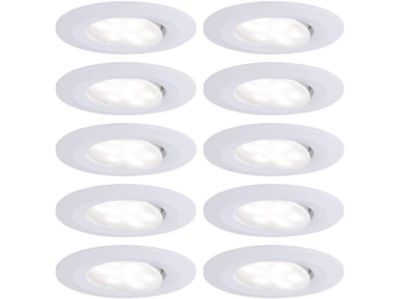 Paulmann 999.22, Nedtryckbar spotlight, 10 lampor, LED, 4000 K, 530 LM, Vit