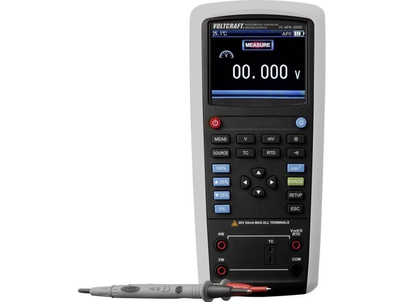 VOLTCRAFT VC MFK-2000 Kalibrator Temperatur 6 x AA-batterier, genopladelige (medfølger)