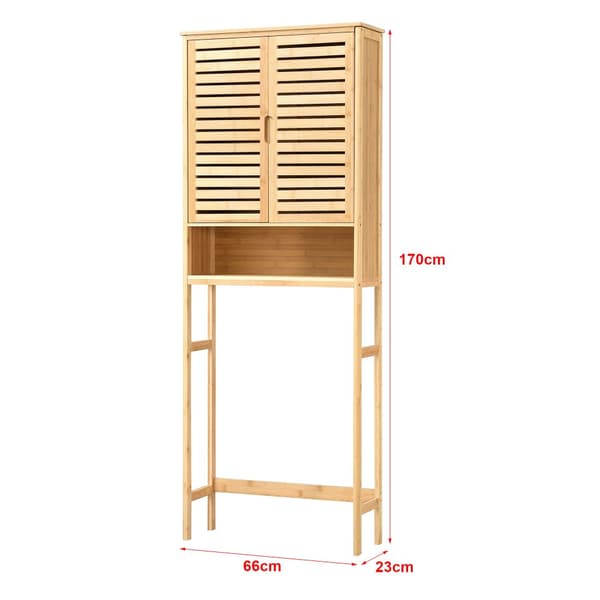 Badrumshylla Geta 170x66x23 cm bambu [en.casa]
