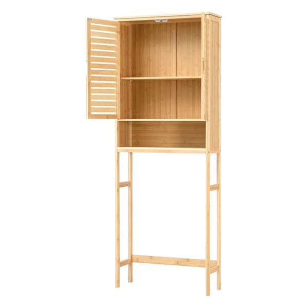 Badrumshylla Geta 170x66x23 cm bambu [en.casa]
