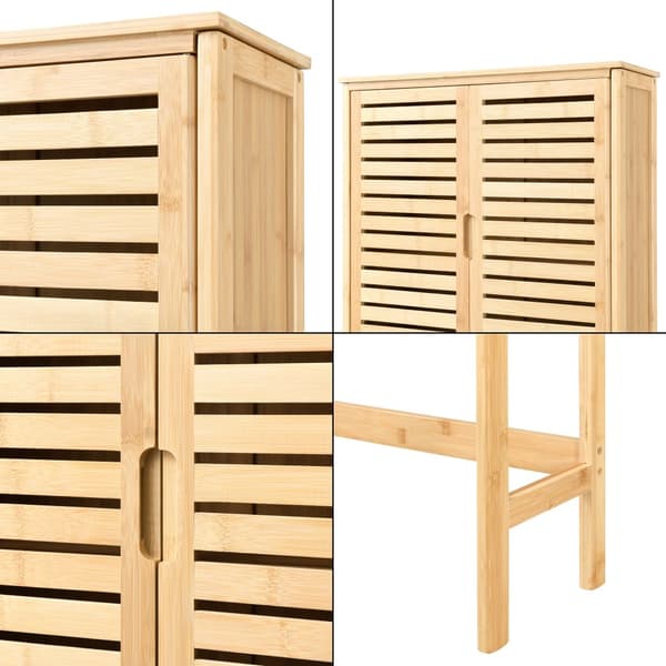 Badrumshylla Geta 170x66x23 cm bambu [en.casa]