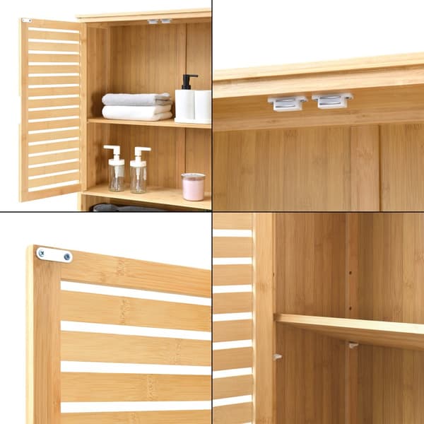 Badrumshylla Geta 170x66x23 cm bambu [en.casa]