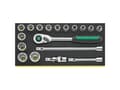 Miniatyrbilde 2 av 3: STAHLWILLE TCS 1/2 ZOLL 52/14/4 QR, Pipenøkkelsett, 18 stykker, Sort, Grønn, Sølv, 2,51 kg, 350 mm, 175 mm