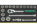 Miniatyrbilde 1 av 3: STAHLWILLE TCS 1/2 ZOLL 52/14/4 QR, Pipenøkkelsett, 18 stykker, Sort, Grønn, Sølv, 2,51 kg, 350 mm, 175 mm
