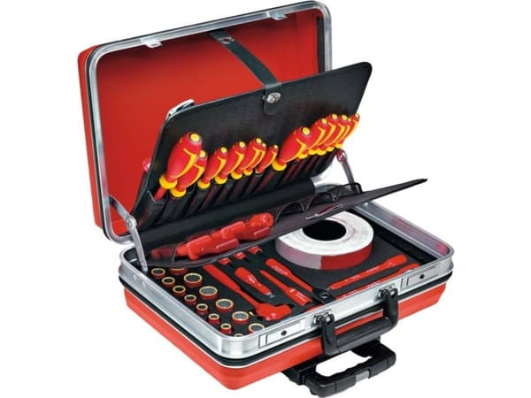 STAHLWILLE 13300 VDE, Verktøykassesett, Aluminium, Plast, Sort, Rød, Rustfritt stål, 13 kg