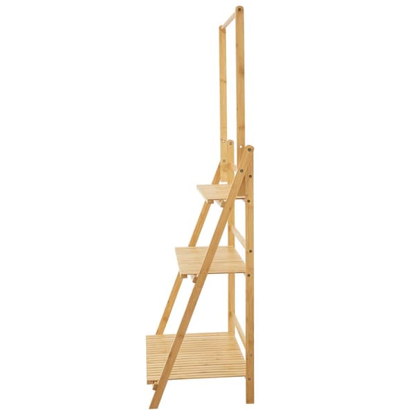 Blomsterhylla Brändö bambu 144x70x39,5 cm [en.casa]