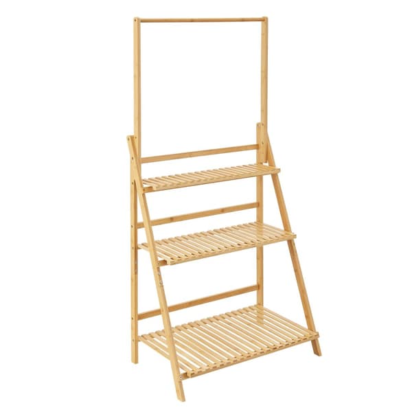 Blomsterhylla Brändö bambu 144x70x39,5 cm [en.casa]
