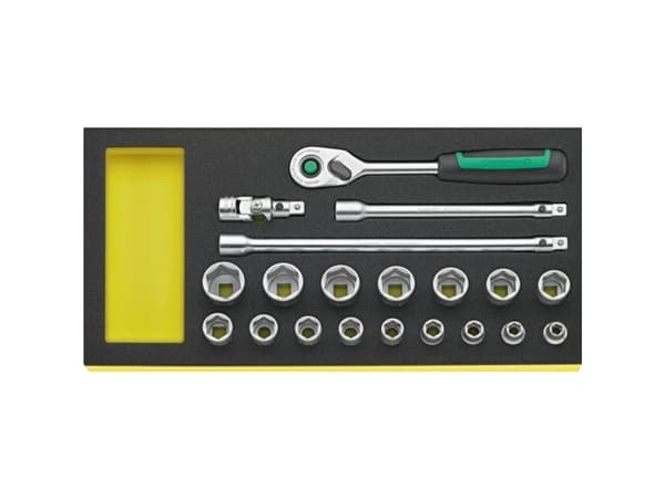 STAHLWILLE TCS 3/8 ZOLL 456/16/4 MF QR, Pipenøkkelsett, 20 stykker, Sort, Grønn, Sølv, 1,12 kg, 350 mm, 175 mm