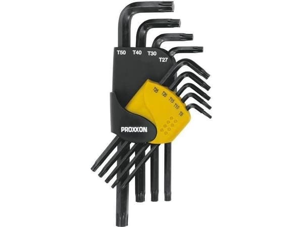 Proxxon Industrial Indvendig sekskant (TX) Vinkelskruetrækker-sæt T 8, T 10, T 15, T 20, T 25, T 27, T 30, T 40, T 50 9 dele