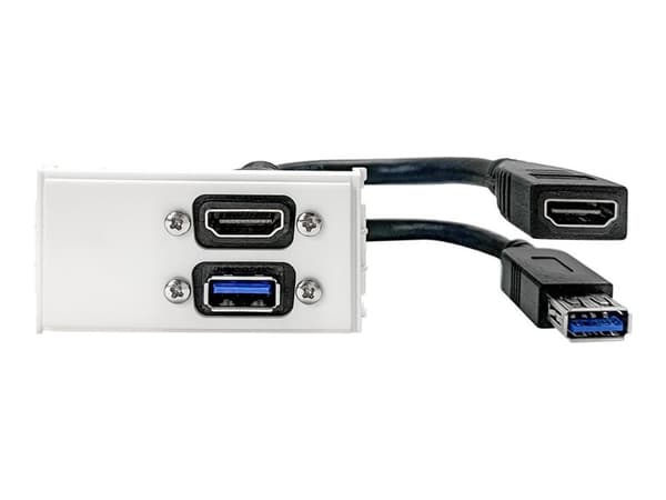 VivoLink - Utloppspanel - väggmontering - HDMI, USB 3.0 Type A - vit Vit