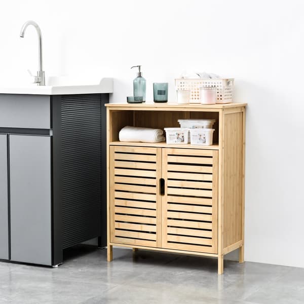 Badrumsskåp Eslöv bambu 81x65,5x31 cm [en.casa]
