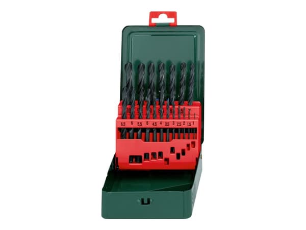 Metabo - Borrsats - för icke-järnhaltig metall, stål, alloyed steel, non-alloyed steel - 19 delar - cylindrical - för Metabo BS 14.4 MOBILE WERKSTATT