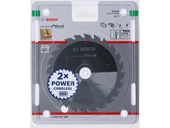 Bosch RUNDSAVKLINGE ACCU STD TRÆ 136X20MM 24T